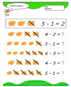 Çıkarma İşlemi Çalışma Sayfaları